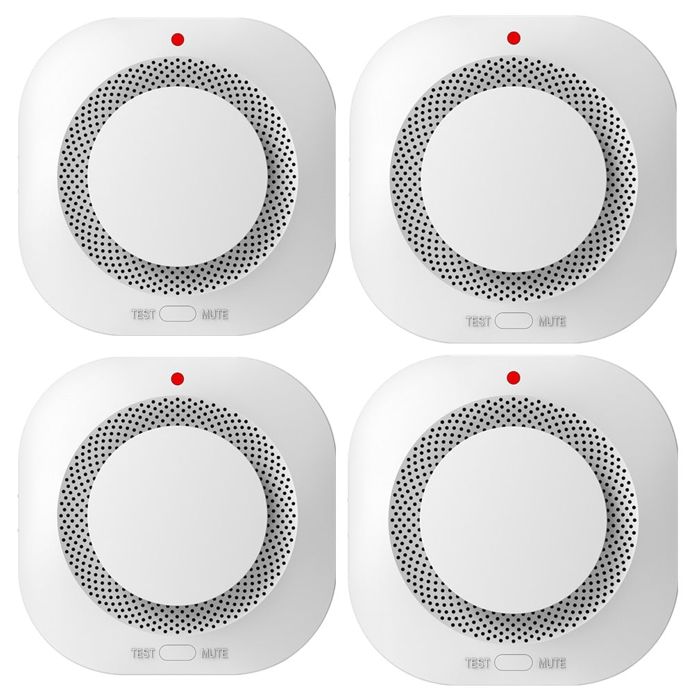 Smoke Alarm Detector, 4 Pack Home Security Fire Protection Smoke Detector, Fire Safety Alarm for Home Bedroom Kitchen Living Room
