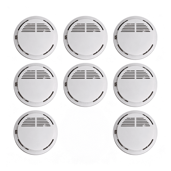 Smoke Alarm Detector, 8 Pack Home Fire Safety Sensor Alert, Photoelectric Smoke Detector for House Hotel Office Warehouse Fire Protection
