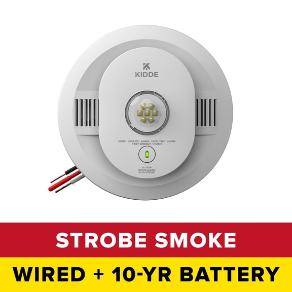 Kidde 50SA10-S Hardwired with 10-Year Battery Smoke Detector with LED Strobe Light