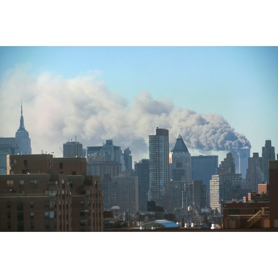 Smoke Billowing From The Twin Towers Following September 11Th Terrorist Attack On World Trade Center. Photo Taken From The Midtown West Near 60Th Street Within The First 72 Minutes Of The Attack. New
