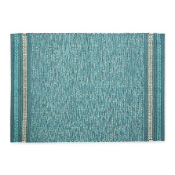Smoke Blue Variegated Handwoven Recycled Yarn Rug 2x3 Ft