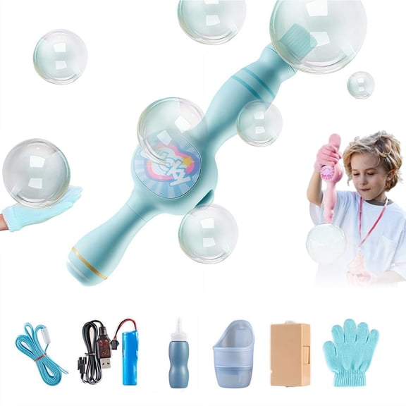 Smoke Bub-ble Machine & Elastic Magic Wand, 2026 New Colorful Smoke Bub-ble Machine, Magic Interactive Fog Bubbles Machines for Party,ElasticSmoke Bubble Maker for Outdoor Fun