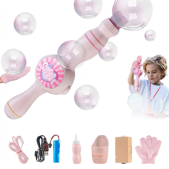 Smoke Bub-ble Machine & Elastic Magic Wand, 2026 New Colorful Smoke Bub-ble Machine, Magic Interactive Fog Bubbles Machines for Party,ElasticSmoke Bubble Maker for Outdoor Fun