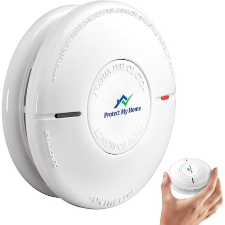 Smoke and Carbon Monoxide Detector Combo - CO & Smoke Alarm System with Hush Function, Self-Test Button, 10-Year Built-in Battery - Easy to Install, for Home & Office