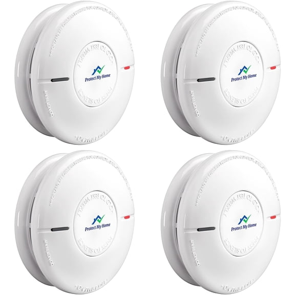 Smoke and Carbon Monoxide Detector Combo - CO & Smoke Alarm System with Hush Function, Self-Test Button, 10-Year Built-in Battery - Easy to Install, for Home & Office