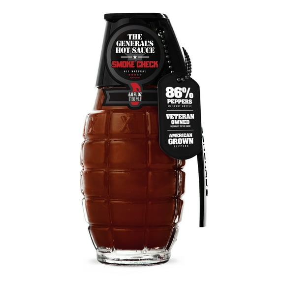 The General’s Hot Sauce Smoke Check - Chipotle and Cayenne Peppers - 3/5 Heat Rating, 6oz