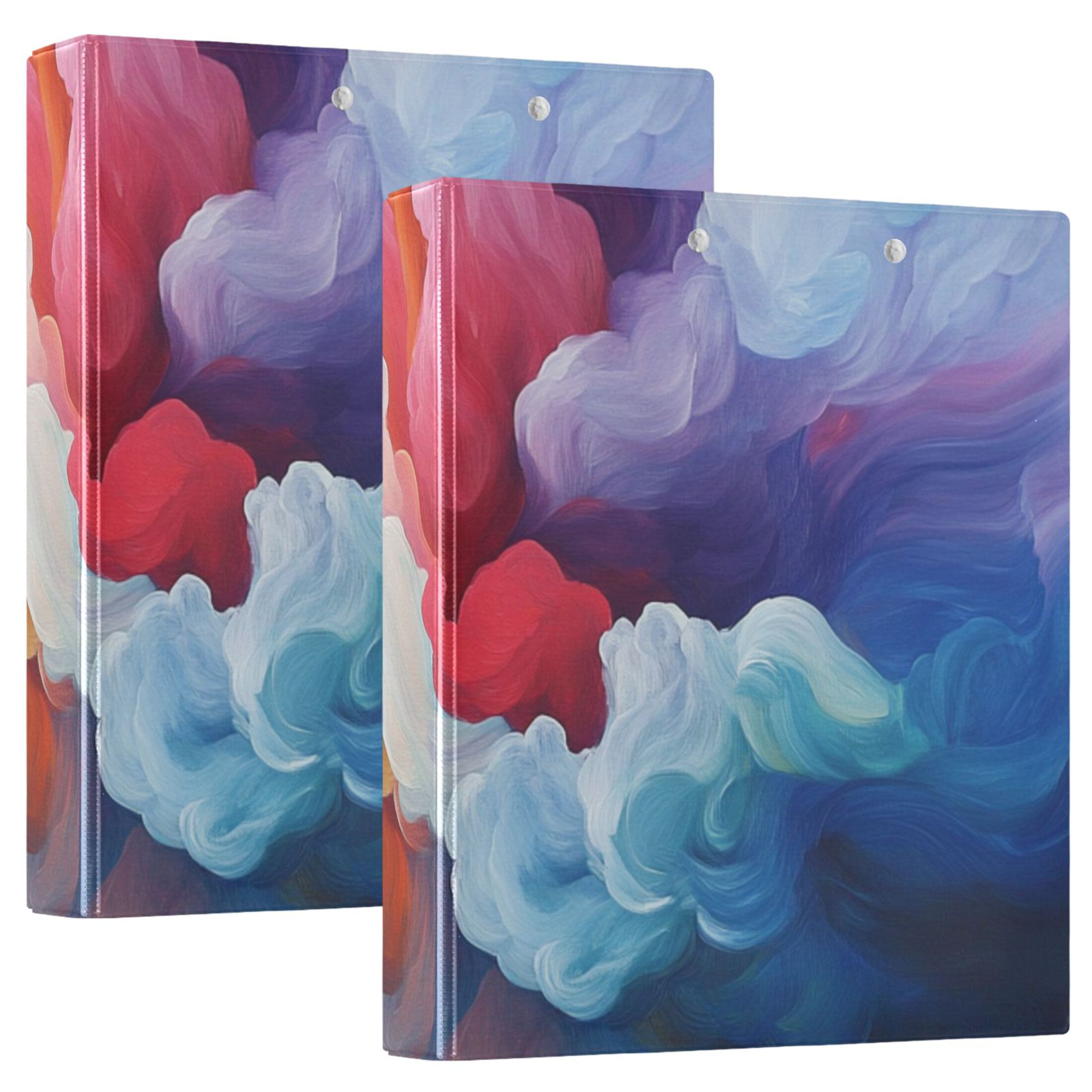 Smoke Colorful 3 Ring Binders 1.5 inch Hardcover File Folders with Interior Pockets A4 Size Organizer for School Office Hospital