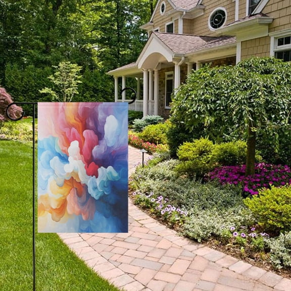 Smoke Colorful Garden Flag Double Sided 12 x 18 Inch Outside Yard Decoration Outdoor Flag
