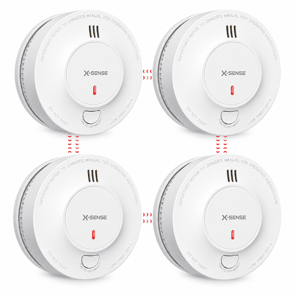 X-Sense Interconnected Smoke Alarm, 10-Year Battery Smoke Detectors for House, ETL Listed, SD19-W 4-Pack