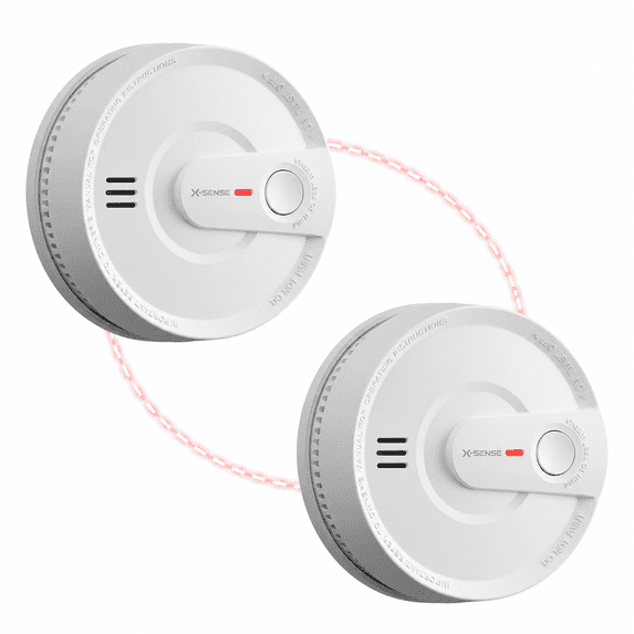 X-Sense Interconnected Smoke Alarm, 10-Year Battery, Long-Range Link+ Network, ETL Listed, SD20-W, 2-Pack