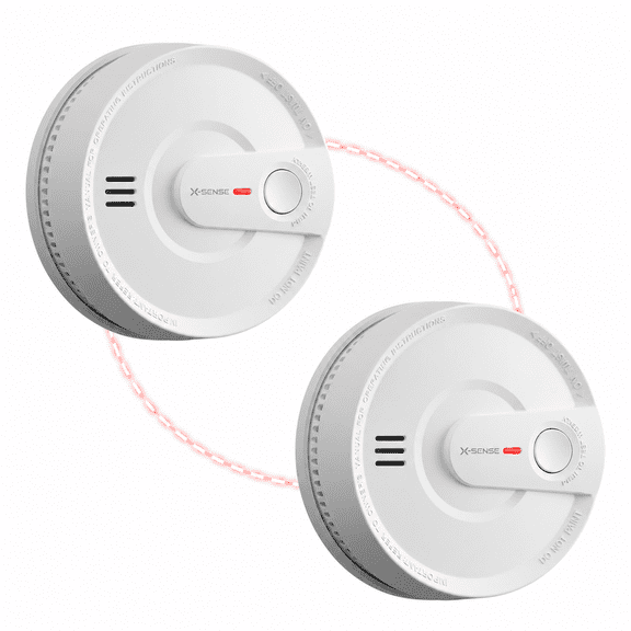 X-Sense Interconnected Smoke Alarm, 10-Year Battery, Long-Range Link+ Network, ETL Listed, SD20-W, 2-Pack