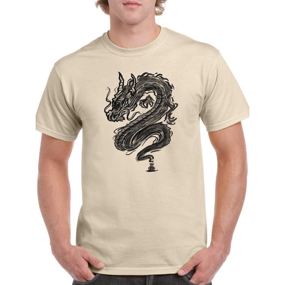 Smoke Dragon T-Shirt Men -Smartprints Designs, Male XX-Large