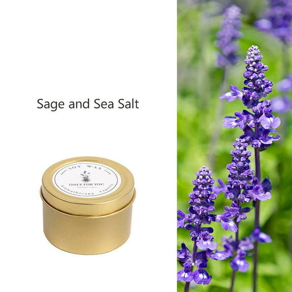 Smoke Free Romantic Scented Candles Air Purification Aromatherapy Natural Soy/ Smokeless Romantic Aromatherapy Candle Air Purifying Aromatherapy Natural Soy Candle Sage and Sea Salt