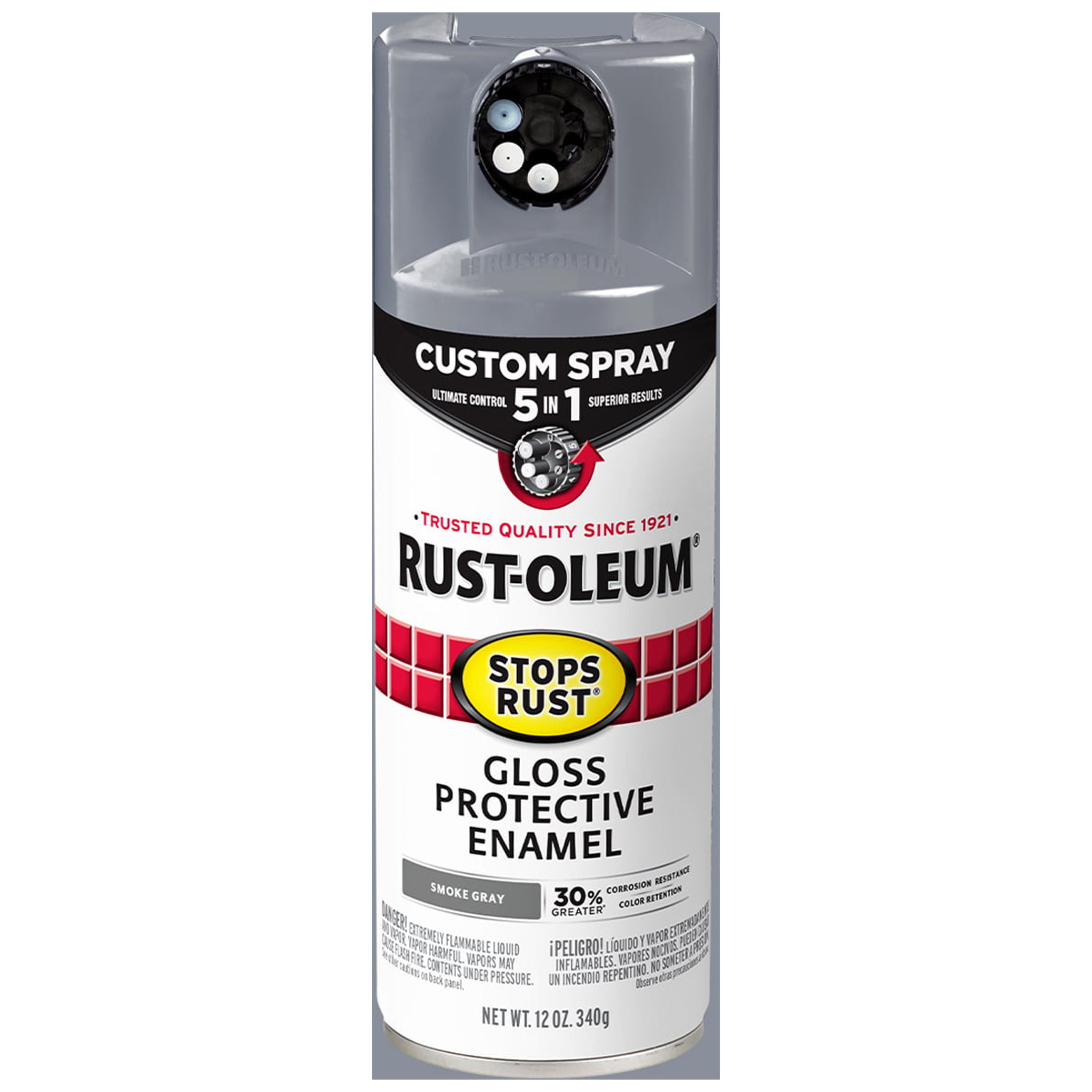 Smoke Gray, RustOleum Stops Rust Custom Spray 5 in 1 Gloss Spray Paint