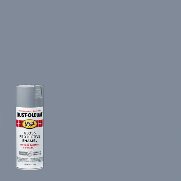 Smoke Gray, RustOleum Stops Rust Gloss Protective Enamel Spray Paint7786830, 12 oz