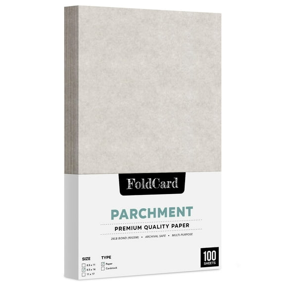 Smoke Gray Stationery Imitation Parchment Colored Regular Paper for Writing, Printing, Copy | 24lb Bond, 60lb Text (90GSM) | 8.5 x 14" | 100 Sheets per Pack