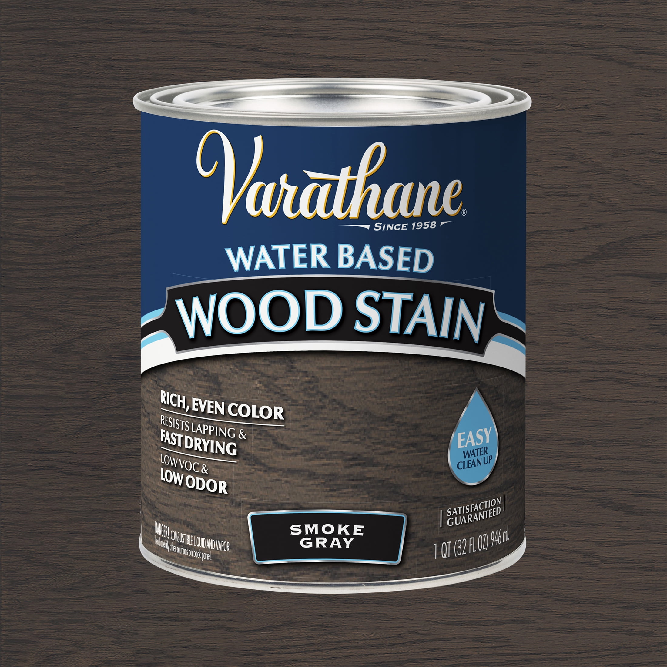 Smoke Gray, Varathane Water-Based Wood Stain-381121, Quart