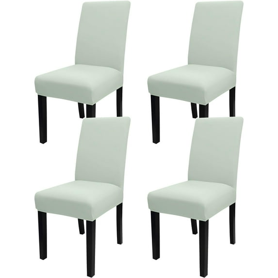 Smoke Green Chair Covers for Dining Room Set of 4, High Stretch Removable Washable Parsons Chair Slipcover for Home Party Hotel Wedding Ceremony (4PCS,Smoke Green)