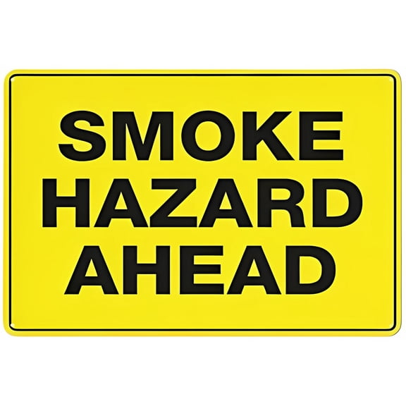 Smoke Hazard Ahead Warning Sign - 8"x12" Security Metal Sign
