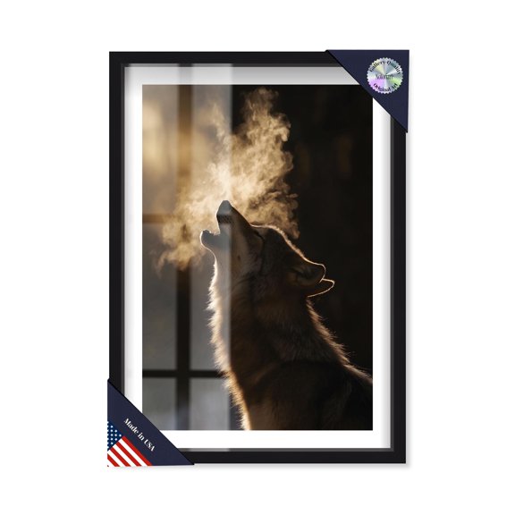 Smoke Howl Shadowbox Print Travel Art Prints by Notoriart, Black Frame, 25 x 37