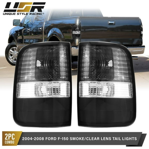 Smoke Lens Tail Light Set (L+R) For 04-08 Ford F-150 PickUp F150 Truck All Trims