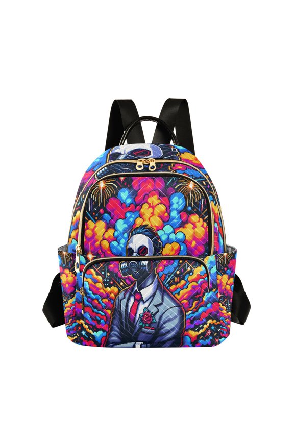 Smoke Mask Man Travel Laptop Backpack Casual Daypack Lightweight Bookbag Compartment for Business