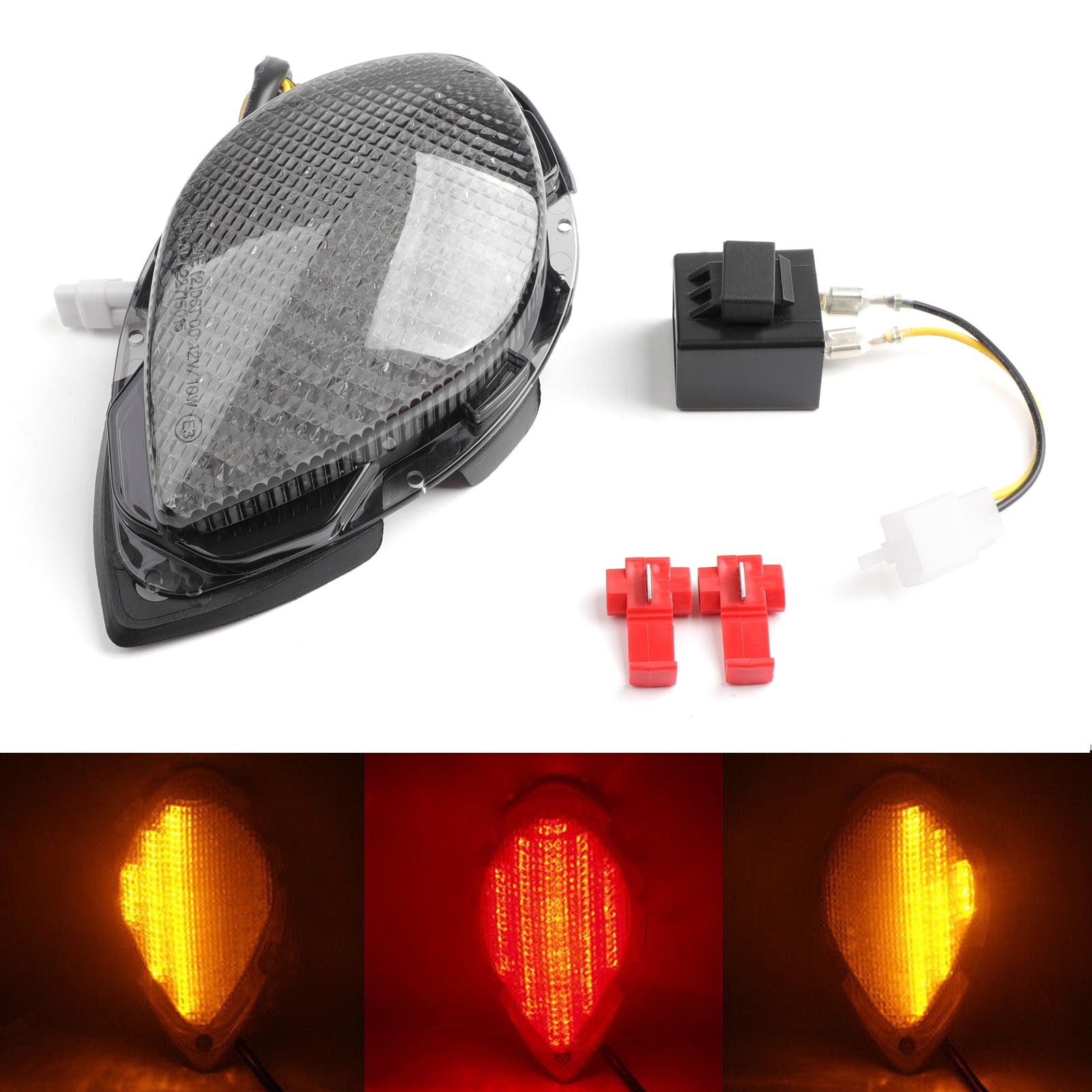 Smoke Motocycle Multi LED Tail Light with integrated Turn Signals For
