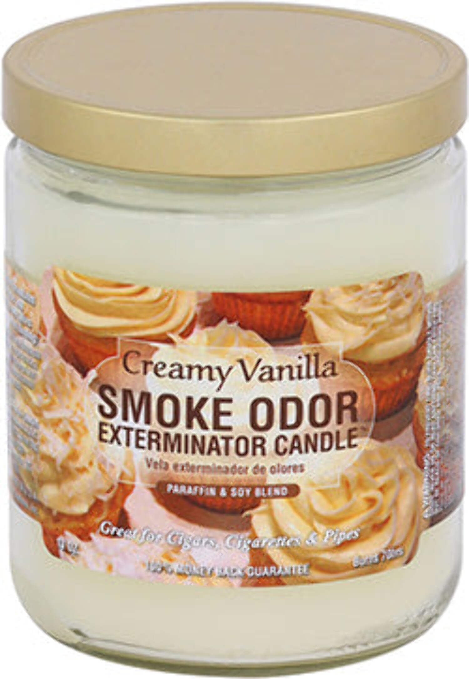 Smoke Odor Eliminator Soy Blend Wax Container Candles, Vanilla, Off-White