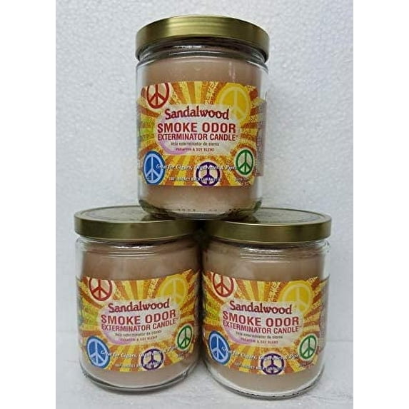 Smoke Odor Exterminator 13 oz Jar Candles Sandalwood (3)