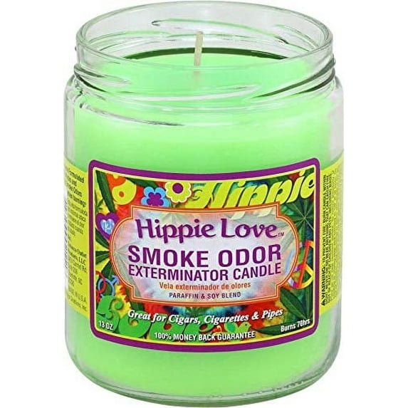 Smoke Odor Exterminator 13oz Jar Candle, Hippie Love, 13 oz, 13 Ounce