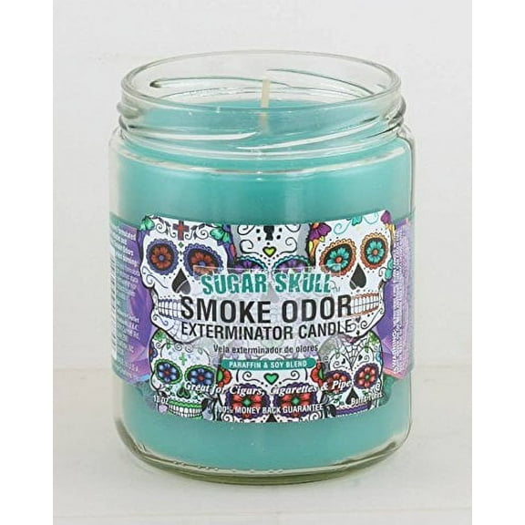 Smoke Odor Exterminator 13oz Jar Candle, Sugar Skull, 13 oz,