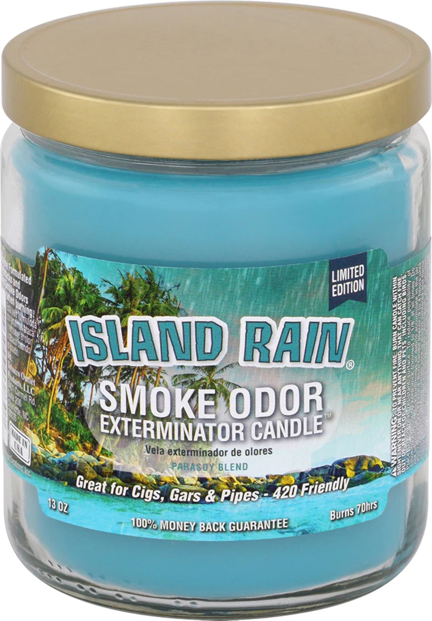 Smoke Odor Exterminator 13oz jar candle, Island Rain LIMITED EDITION