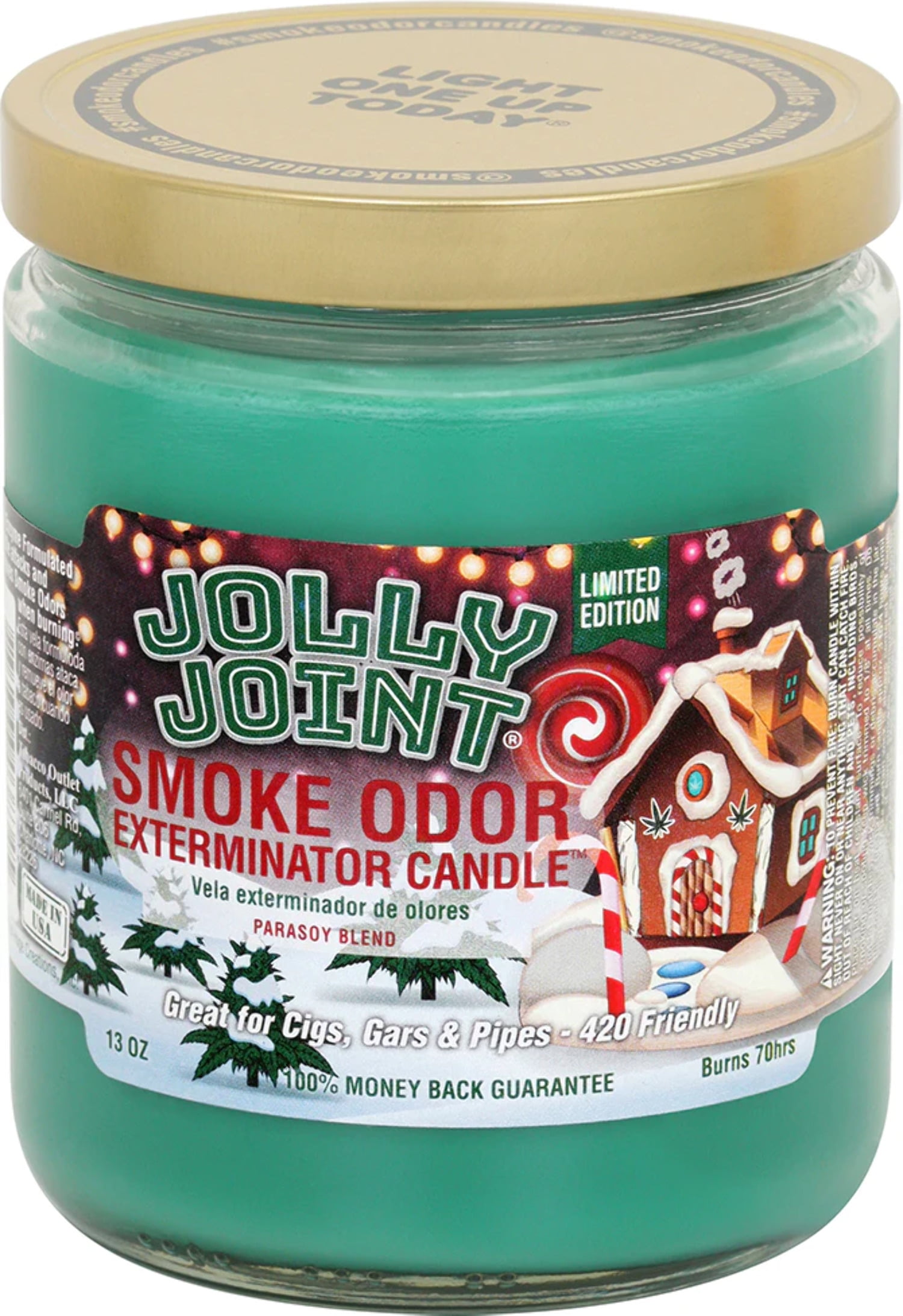 Smoke Odor Exterminator 13oz jar candle, Limited Edition Jolly Joint