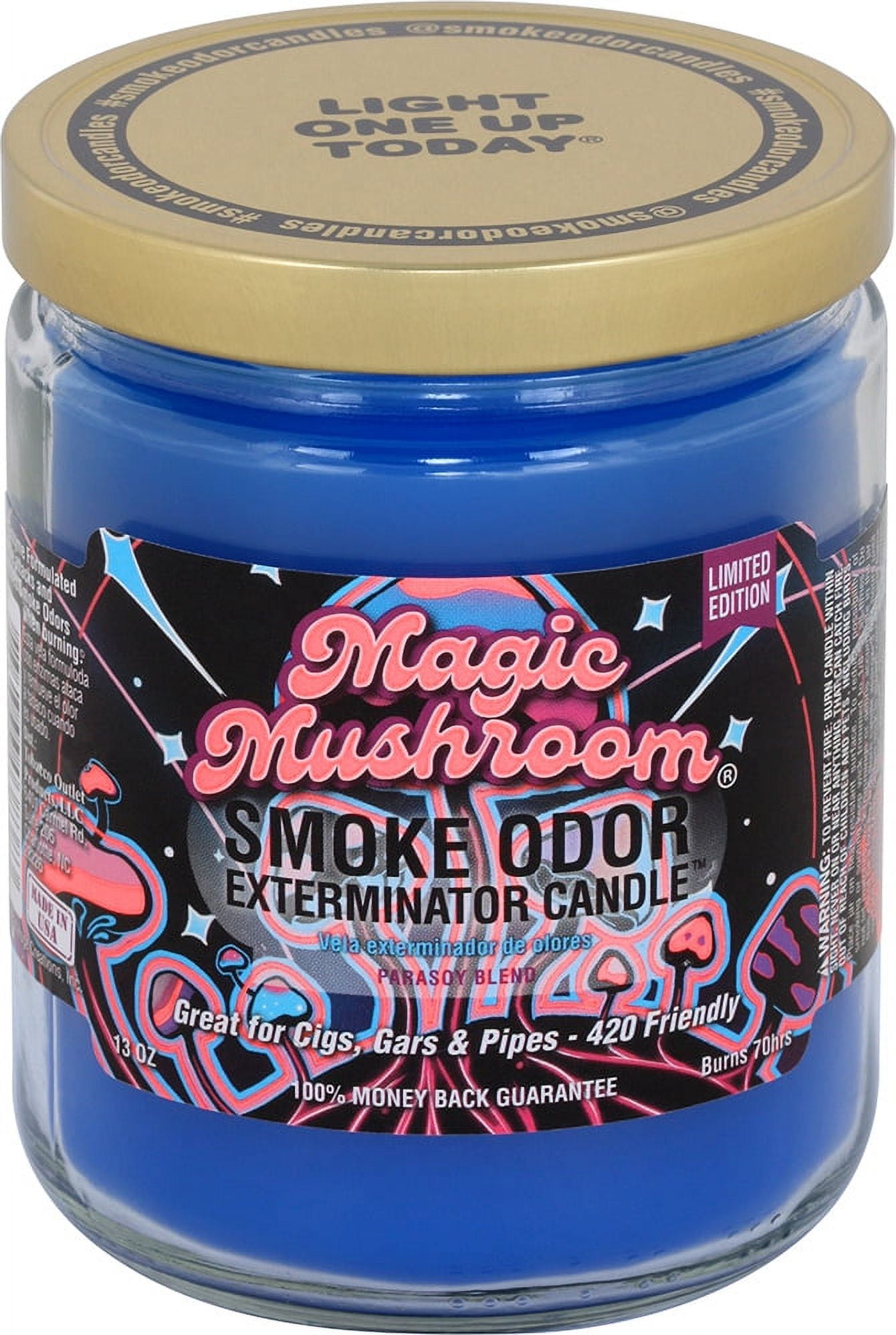 Smoke Odor Exterminator Candle 13oz jar, Magic Mushroom Limited Edition