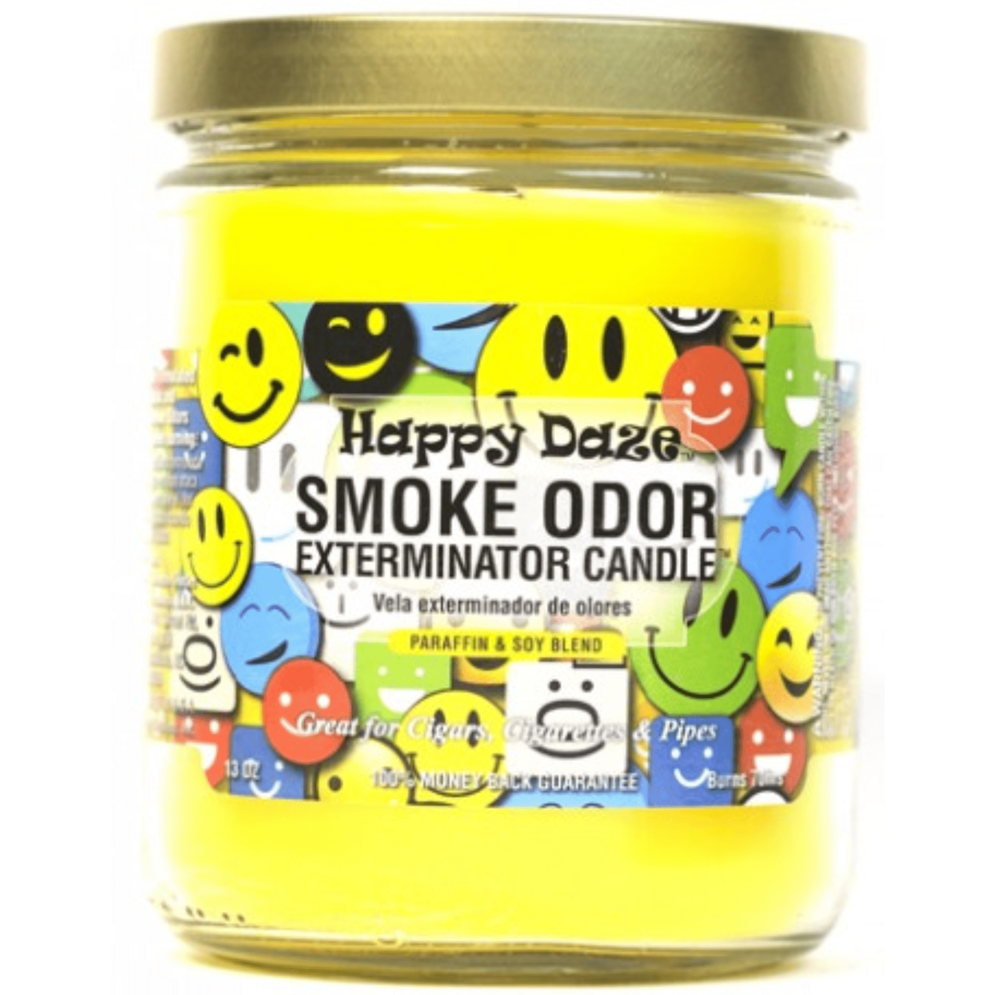 Smoke Odor Exterminator Candle HAPPY DAZE Scent 13 Oz. JAR