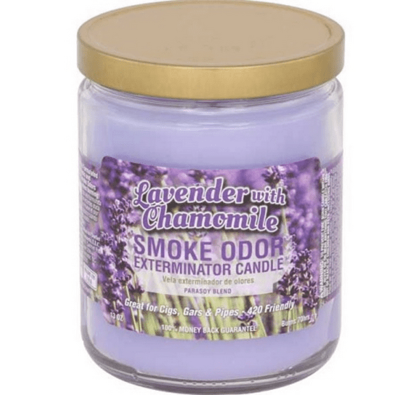 Smoke Odor Exterminator Candle LAVENDER & CHAMOMILE Scent 13 Oz. JAR