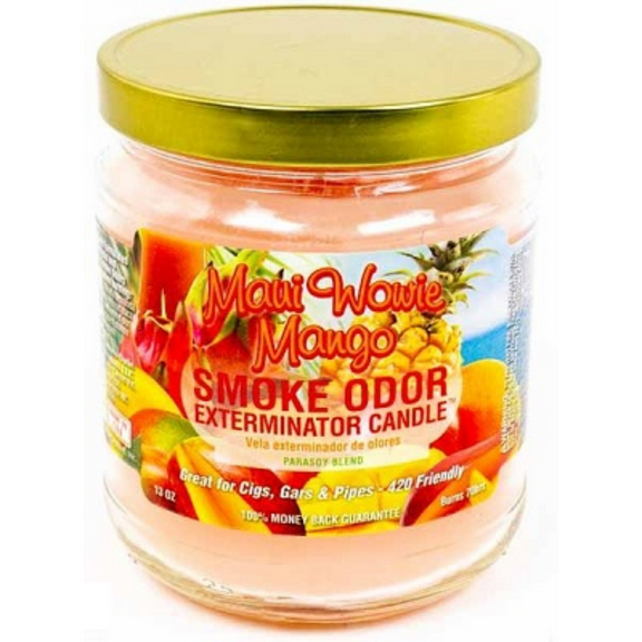 Smoke Odor Exterminator Candle MAUI WOWIE MANGO Scent 13 Oz. JAR