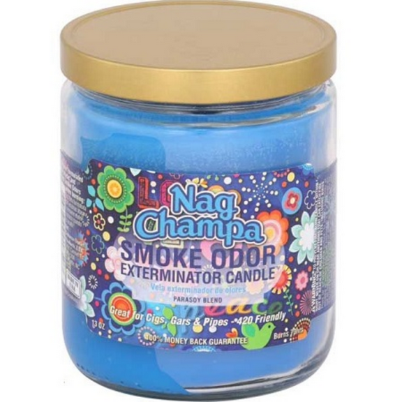 Smoke Odor Exterminator Candle NAG CHAMPA Scent 13 Oz. JAR