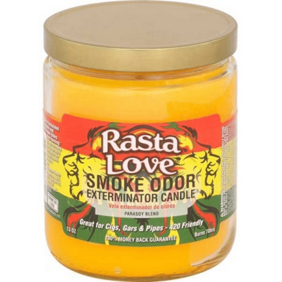 Smoke Odor Exterminator Candle RASTA LOVE Scent 13 Oz. JAR