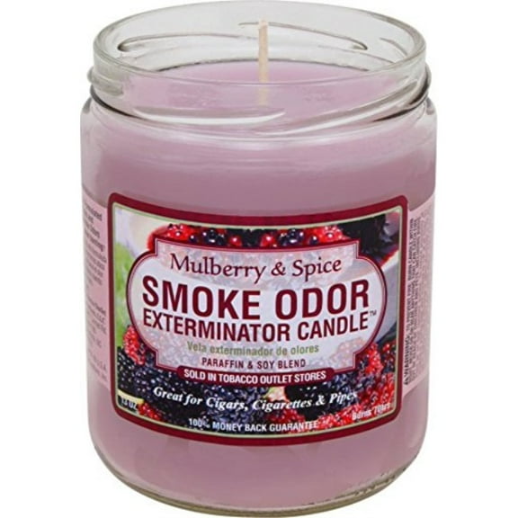 Smoke Odor Exterminator Mulberry and Spice 13oz by Smokers Candle, 13 oz