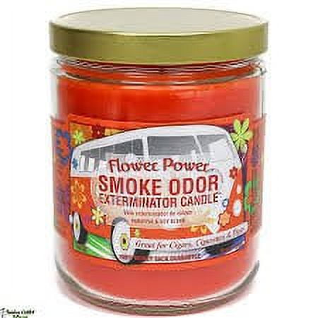 Smoke Odor Flower Power 2-Wick Soy Wax 13 oz Candle,Multi-Scent, Multi-Color