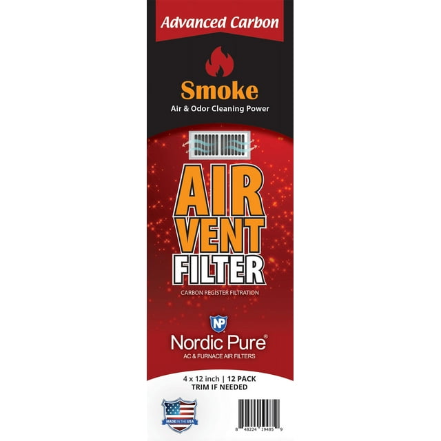 Smoke Odor Reducing Advanced Carbon Air Vent Filters 4x12 (Register) 1
