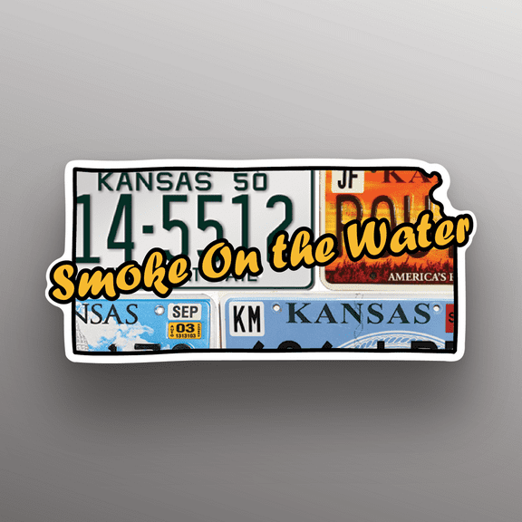 Smoke On The Water Kansas State Shape Great Gift Idea Single 5 Inch Magnet Made in The USA Car Auto Tool Box Refrigerator Magnet S11841