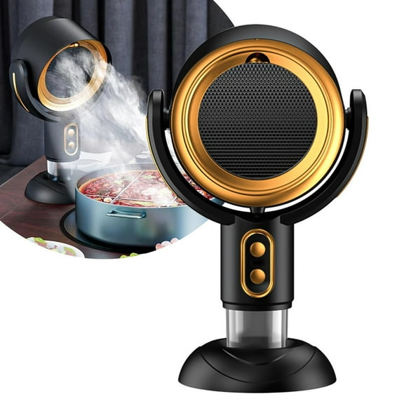 Smoke Purifier For Smoking Indoors, Puff Hide Smoke Fan,Portable Smokeaway Fan, Portable Smoke Filter, Tabletop Range Hood, Smoke Fan For Smoking Indoors Rechargeable Gold