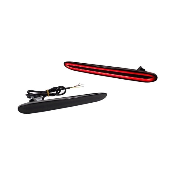 Smoke Rear Bumper Reflector Tail Brake Signal Lights with Red LED Illumination