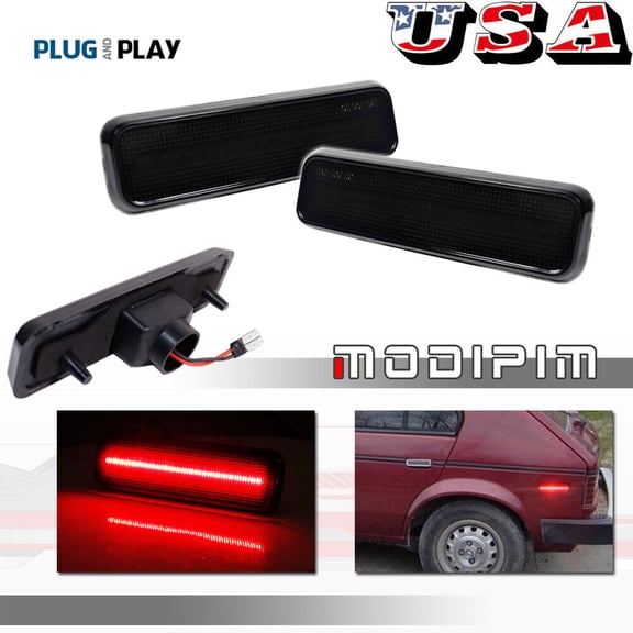 Smoke Red LED Rear Side Marker Lights for 1972 - 1974 Plymouth Barracuda Satellite -