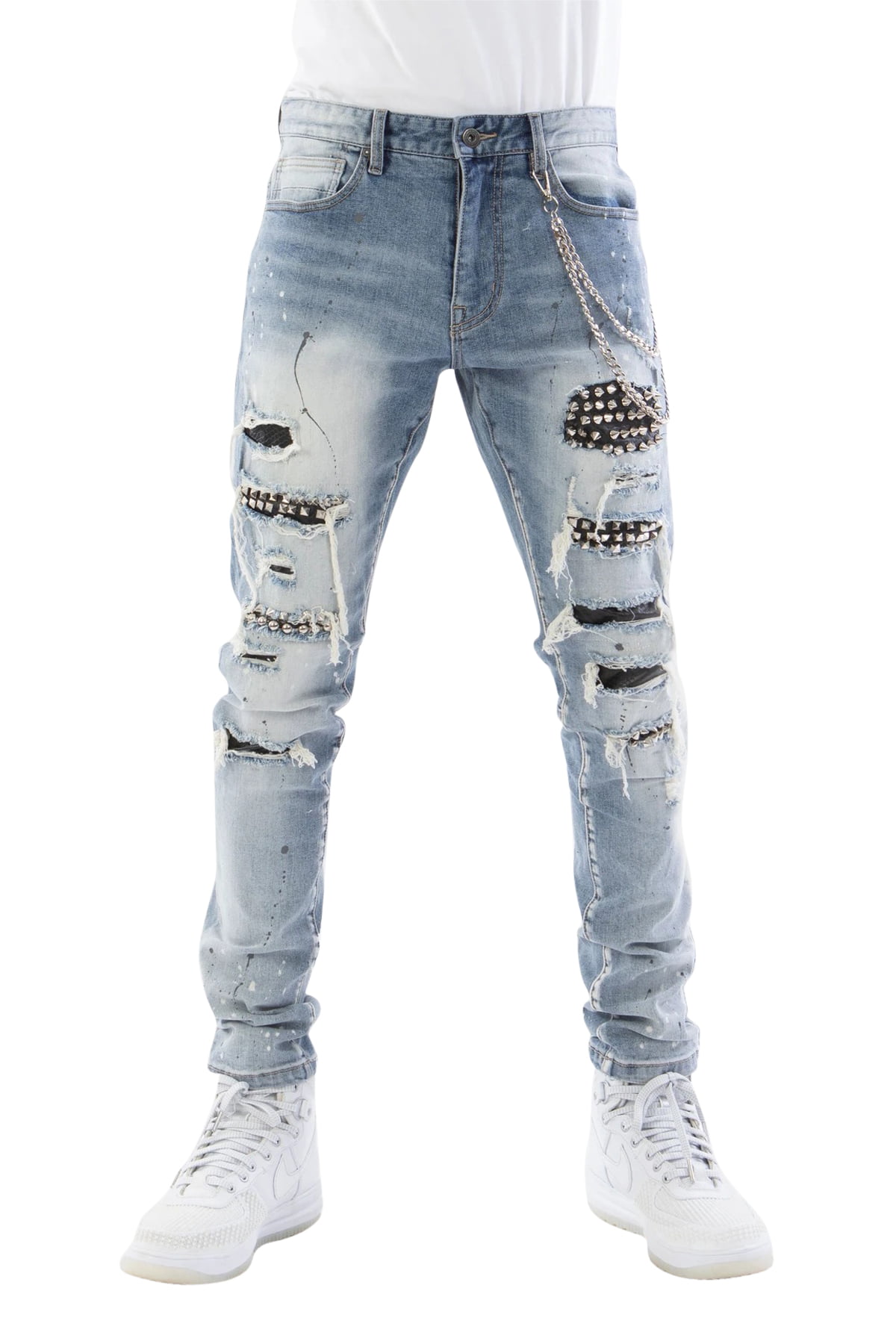 Smoke Rise Mens Studded Rockstar Denim Jeans HGHB-36*34