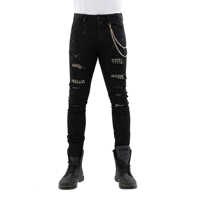 Smoke Rise Mens Studded Rockstar Denim Jeans JETBL-38*34 