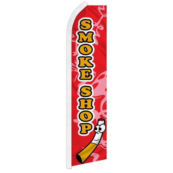 Smoke Shop (Red & Yellow) Super Flag