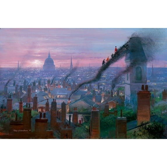 Smoke Staircase by Peter Ellenshaw inspired by Mary Poppins